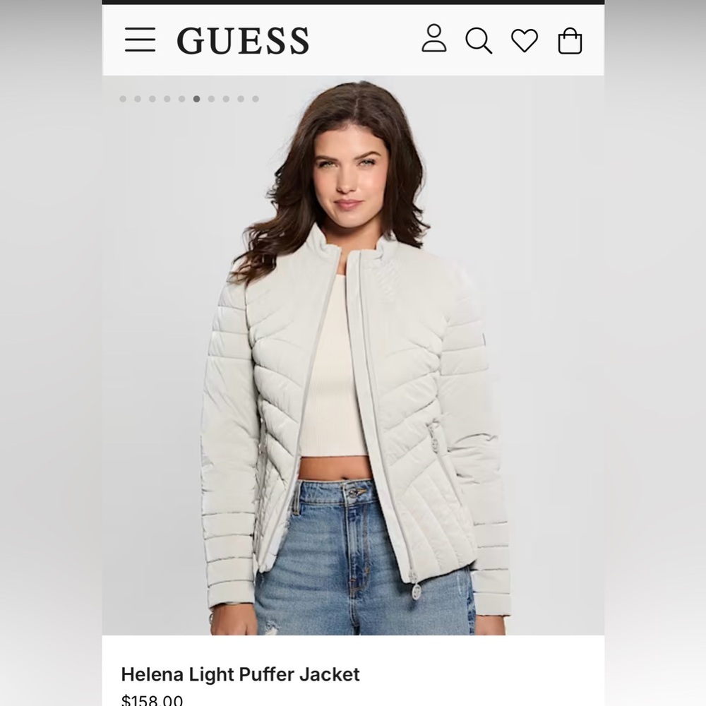 GUESS brand Pale Pink Puffer Jacket (Helena?) Size L Just like 🆕 EUC
